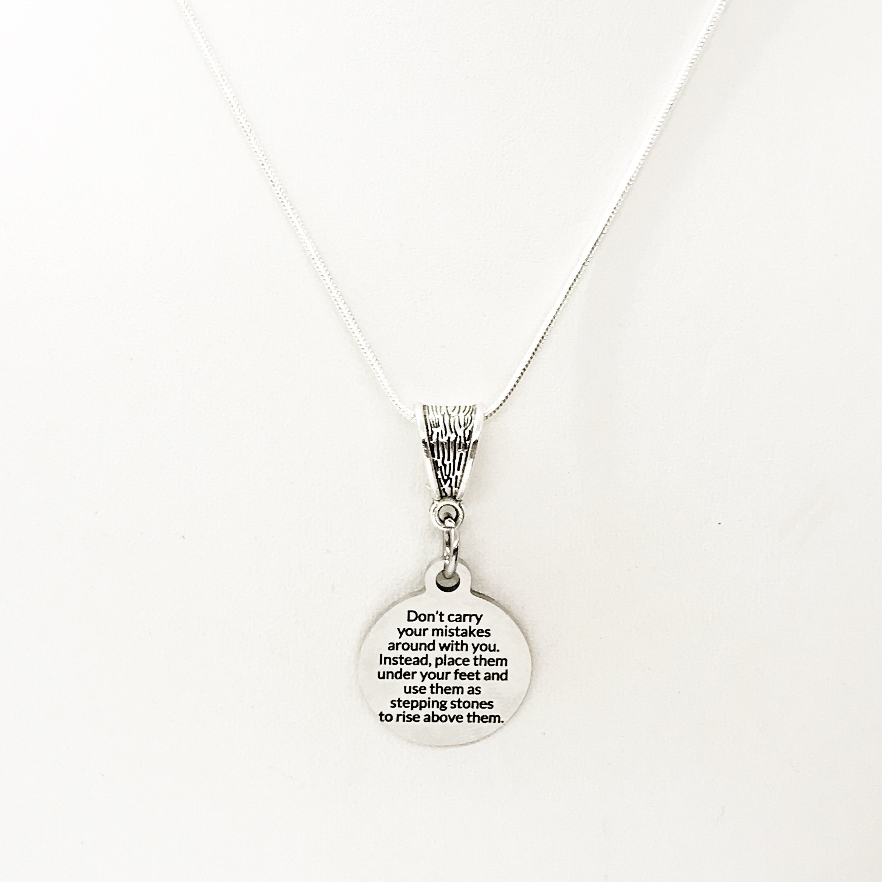 Motivation Gift, Don’t Carry Your Mistakes, Use Them As Stepping Stones,  Necklace Gift,Gift For Her, Motivation Gift, Motivation Jewelry