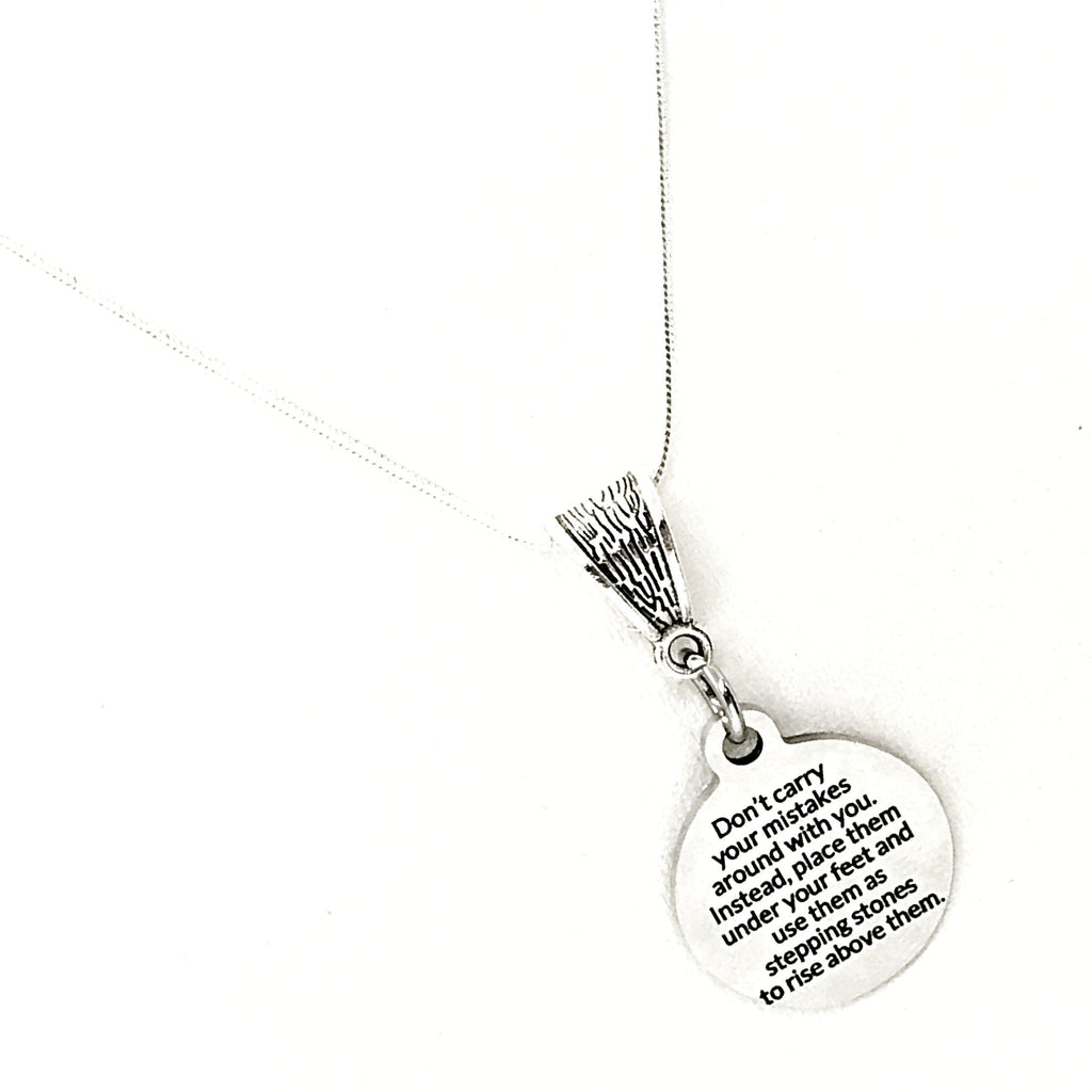 Motivation Gift, Don’t Carry Your Mistakes, Use Them As Stepping Stones,  Necklace Gift,Gift For Her, Motivation Gift, Motivation Jewelry