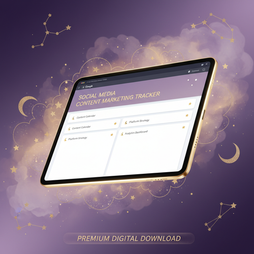 Social Media Content Marketing Tracker digital template mockup