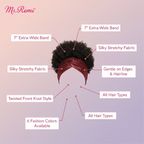 Ms. Remi Sapphire Wide Stretchy Headwrap Scarf, 1 Count, Assorted Colors