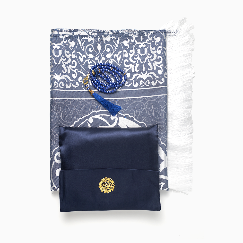 Ebadat Gift Prayer Mat with Matching Prayer Beads