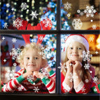 Uorybwanai 138Pcs Christmas Window Stickers Snowflakes Xmas Decals White