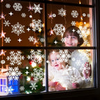 Uorybwanai 138Pcs Christmas Window Stickers Snowflakes Xmas Decals White