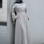 Premium Linen Effect Pullover Abaya with Pockets (MA341)