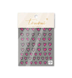 Bubble Cute Black Red Hearts Nail Stickers Nail Art Decorations Nail Decals Design Self-Adhesive 3D Wave Design Decoration for Women Girls Adhesive Striping Tape Nail Art Stickers